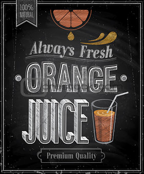 Vintage Orange Juice - Chalkboard.