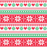 Nordic seamless knitted christmas red and green pattern
