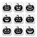 Halloween pumkin vector buttons set