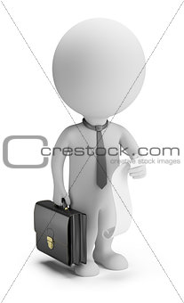 3d small people - businessman with a list of cases