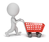 3d small people - shopping cart