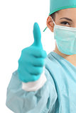 Close up of a surgeon with thumb up