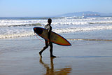 Surfer on a coastline