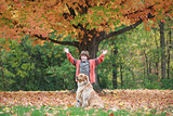 Boy and Dog in the Fall