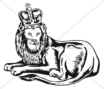 Lion Big Cat with Crown