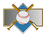 Baseball and Bat on Metal Crest
