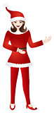 Female in Red Santa Suit Illustration