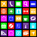 Application colorful icons on black background. Set 2