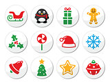 Christmas vector round icons set