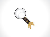 abstract artistic golden magnifier icon