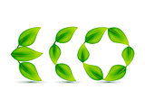 abstract leaf based eco text