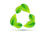 abstract leaf based eco recycle icon