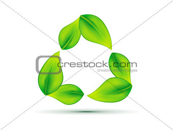 abstract leaf based eco recycle icon