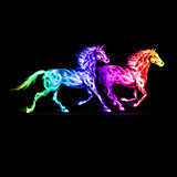 Colorful fire horses.