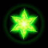 Green fire star. 