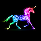 Colorful fire unicorn.