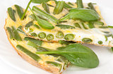 Omelet with green bean and spinach