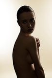 nude female in backlight portrait 