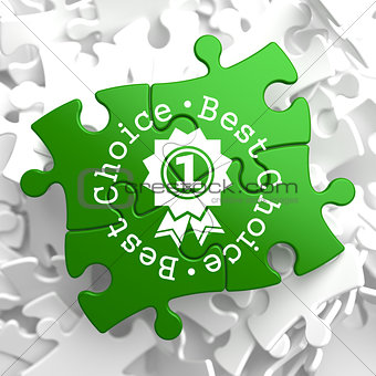 Best Choice Concept on Green Puzzle Pieces.