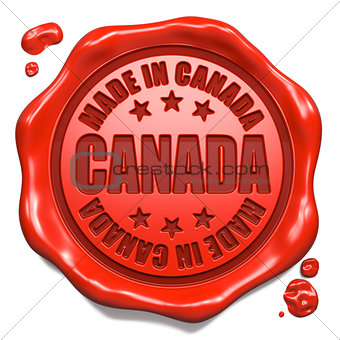 Made in Canada - Stamp on Red Wax Seal.
