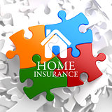Insurance - Home Icon on Multicolor Puzzle.