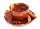 tea with cinnamon sticks and star anise