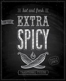 Vintage Extra Spicy Poster - Chalkboard.