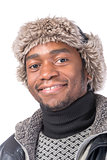 Portrait of a handsome African-American with hat