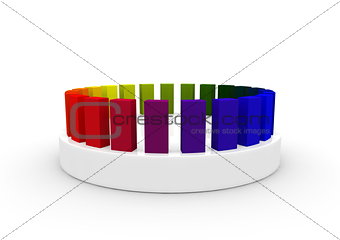 Cubes with color gradient on a socket