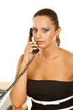 Beautiful smiling business woman talking on the phone