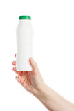 Hand holding plastic bottle