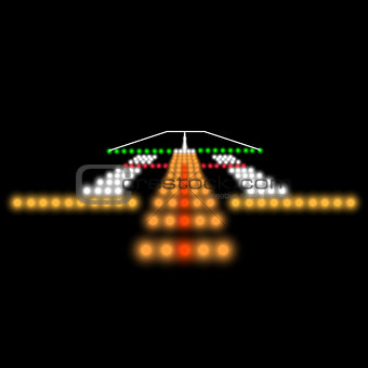 Landing lights. Vector illustration.