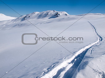 Langlauf tracks in the snow
