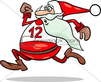 running santa claus cartoon illustration