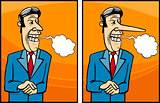 insincere politician cartoon illustration