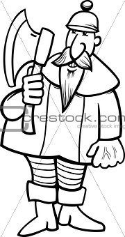knight with axe cartoon coloring page