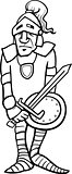 knight with sword cartoon coloring page