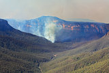 Fires burning in Grose Valley Blue Mountains