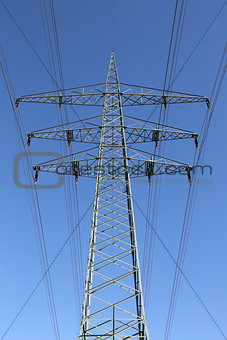 Electricity pylon and blue sky