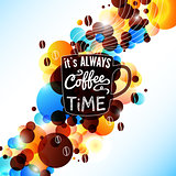 Bright coffee background with flare effect.