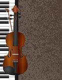 Piano and Violin Bow with Background Illustration