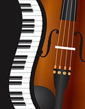 Piano Wavy Border with Violin Illustration