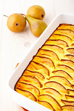 Pie made with fresh pears