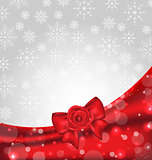 Festive background with gift bow and rose