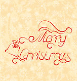 Calligraphic Christmas lettering, grunge background