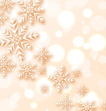 Abstract Christmas light background with snowflakes