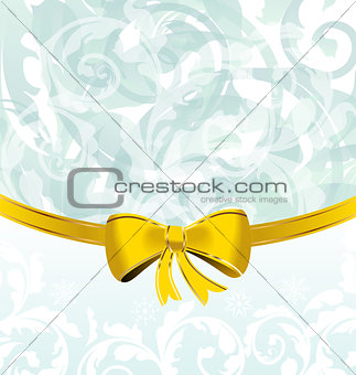 Christmas floral packing or background with bow