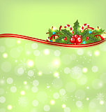 Christmas glowing background with holiday decoration