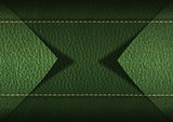 Green Leather with Seams and Edges