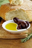ciabatta bread, olive and oil